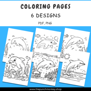 Printable Dolphin Coloring Pages | 6 Cute Dolphin Designs